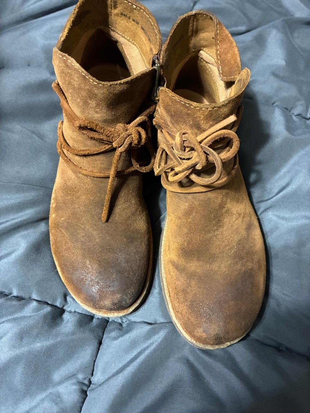 Born Suede Ankle Boots in Cognac